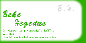 beke hegedus business card